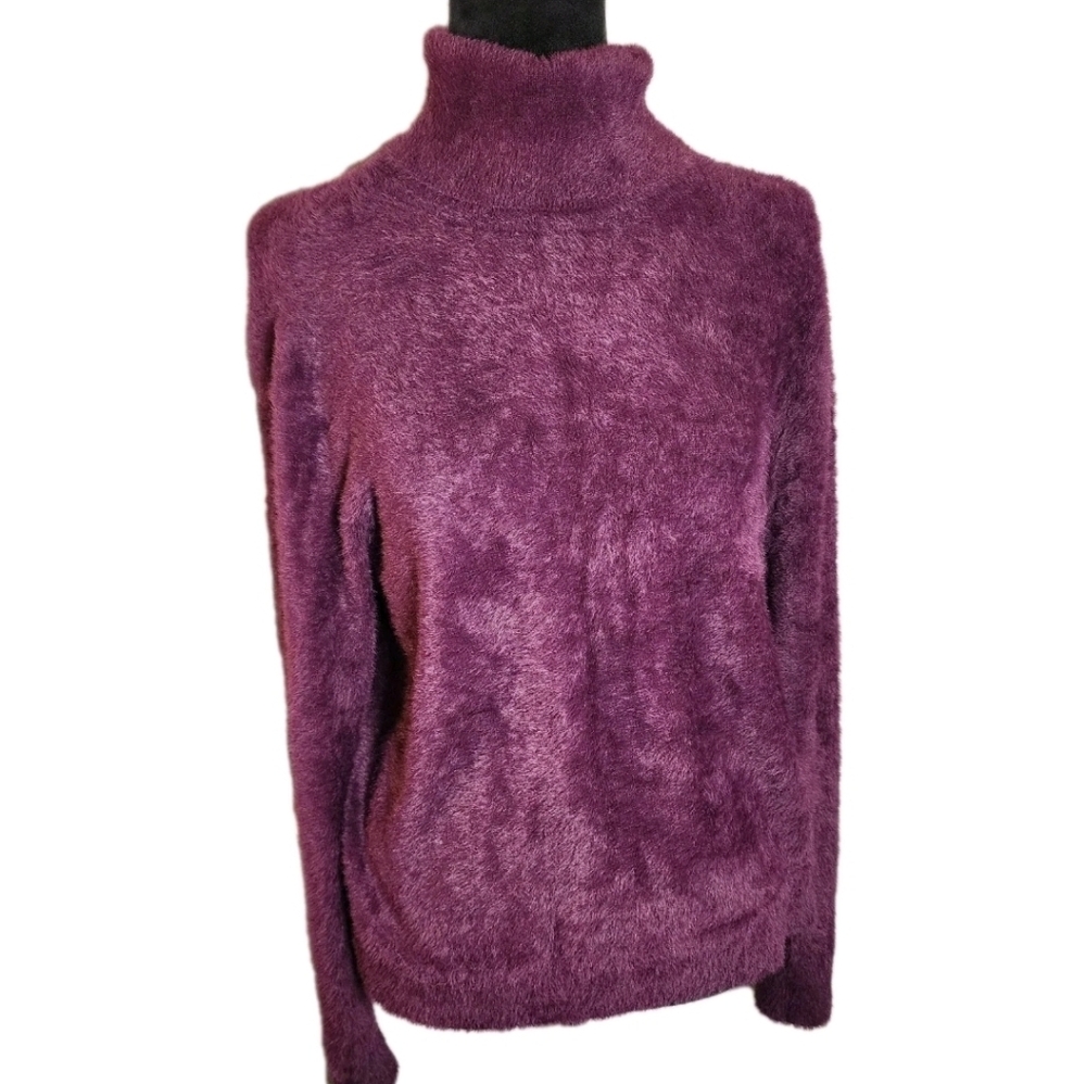 Halogen Super soft Turtleneck Sweater Maroon Size M Quiet Luxury Knit